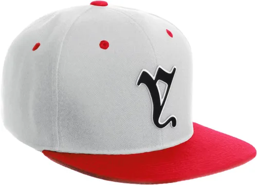 Vista 1436 de Daxton Gorra clásica con visera de billete plano con letras del alfabeto inglés antiguo de la A a la Z