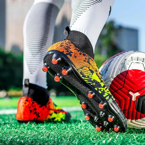 Vista 5 de HESBITEUL Zapatos de fútbol cómodos para hombre, para exteriores, interiores, para niños, para estudiantes de fútbol, zapatos deportivos de alta