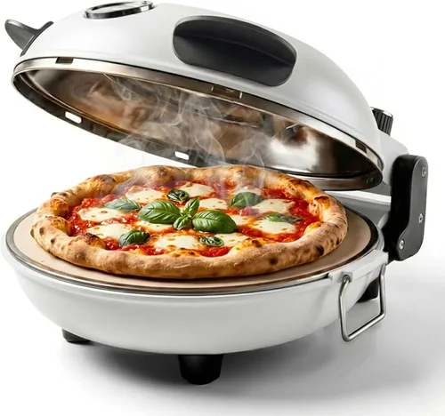 Vista 10 de Horno de Pizza Eléctrico de Encimera Cook With Color – Pizzero para Pizzas Crujientes de Encimera, Calienta hasta 800˚F, Piedra Cerámica de 12