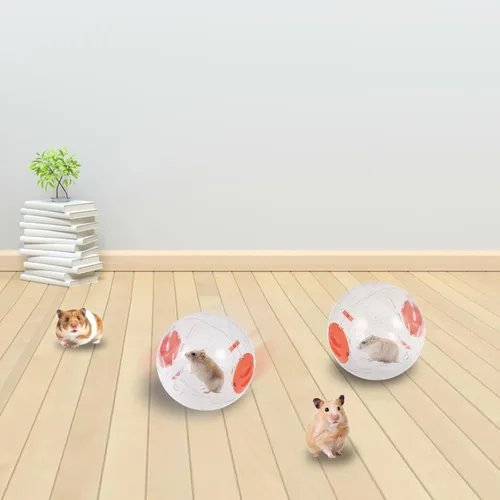Vista 5 de Andiker Bola de hámster transparente de 5.52 pulgadas con agujeros transpirables, fácil de instalar, pelota de ejercicio para animales pequeños