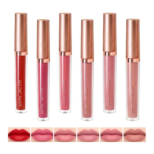 Vista 8 de Lápiz labial líquido de 12 colores, tinte de labios, mate de larga duración, impermeable, juego de brillo labial para crear maquillaje de labios