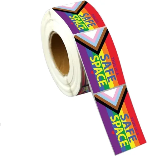 Vista 4 de 250 calcomanías de bandera rectangular de arcoíris de Daniel Quasar Progress Pride para homosexuales, lesbianas, transgénero, conciencia LGBTQ