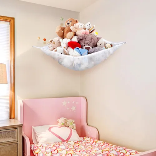 Vista 7 de MAQIHAN Red o hamaca para animales de peluche, ideas de almacenamiento para peluches, osos de peluche y juguetes, soporte organizador de esquina