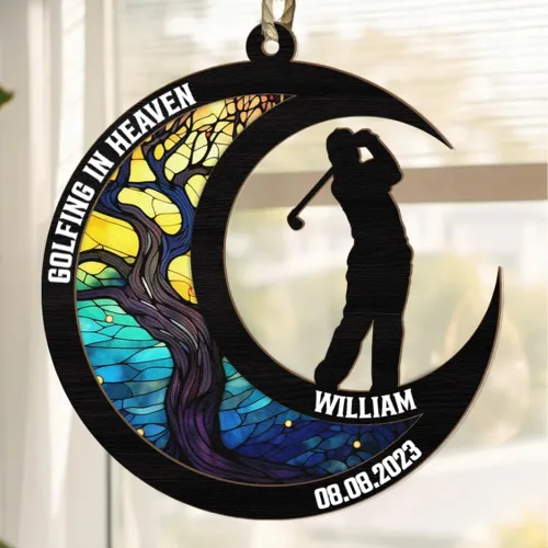Vista 19 de Pesca en el cielo, adorno de pesca personalizado, decoración de Navidad para amantes de la pesca, nombre y fecha personalizados, regalo