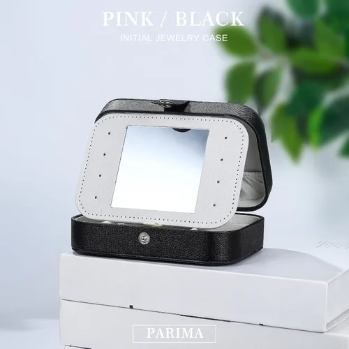Vista 5 de Parima Joyero de viaje negro para mujeres y niñas, joyero con inicial H Joyero mediano Joyero de viaje para mujer Joyero de viaje Regalos