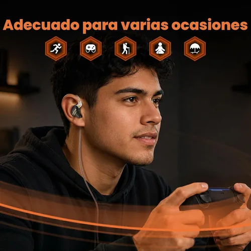 Vista 5 de KBEAR K01 PRO Auriculares con cable para juegos, monitor HIFI
