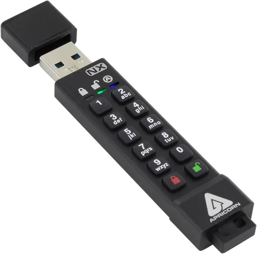Vista 2 de Apricorn Aegis Secure Key 3 NX 64GB 256-bit Encriptada FIPS 140-2 Nivel 3 Validada Secure USB 3.0 Flash Drive, ASK3-NX-64GB, negro