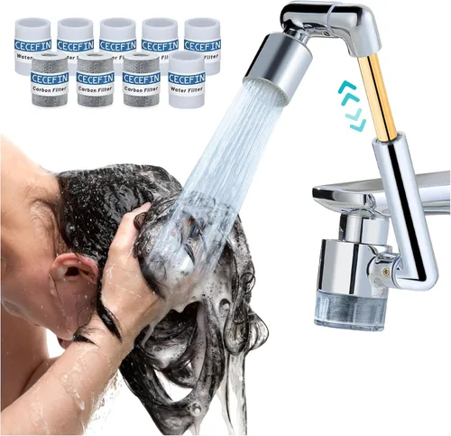 Vista 13 de Patentado CECEFIN 1080° Extensor de Grifo Giratoria - Aireador de Fregadero - Extensión de Grifo de Agua con 2 Modos de Salpicadura, Accesorio