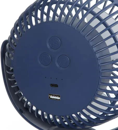 Vista 4 de Limitless Breezie - Ventilador portátil con luz LED y banco de energía de 8,000 mAh (azul marino)