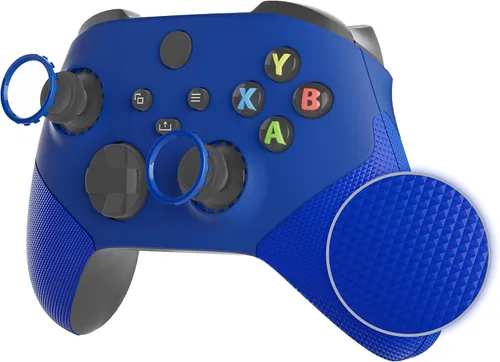 Vista 12 de eXtremeRate ASR versión Performance - Empuñaduras laterales de goma para Xbox Series X S, Chameleon Purple Blue Rediseñed Grip Handle Face Plate