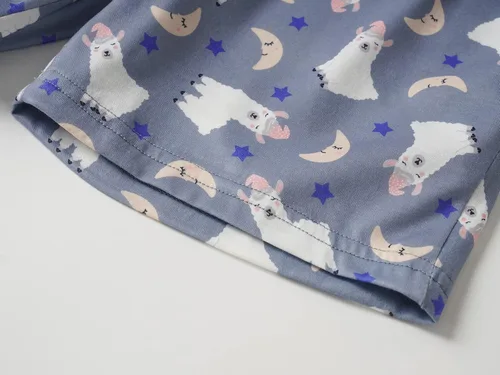 Vista 6 de Vopmocld Conjunto de pijama de manga corta de verano para niñas grandes, lindos patrones de gato, ropa de dormir Nighty 100% algodón