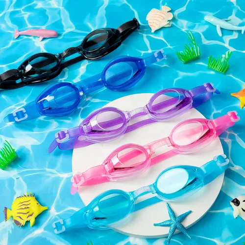 Vista 6 de Hoteam 50 gafas de natación a granel para niños con 8 tapones de nariz con clip para los oídos, sin fugas, antiniebla, gafas de natación