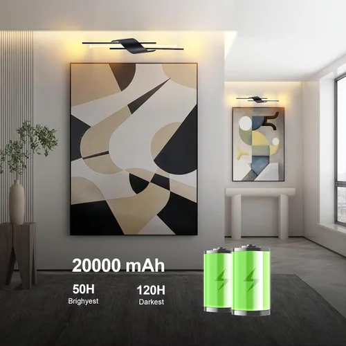 Vista 2 de camuucci Battery Operated Wall Sconces Set of Two,Modern Wireless Wall Lights,LED Rechargeable 20000mAh Not Hardwired Remote Control Dimmable Wall