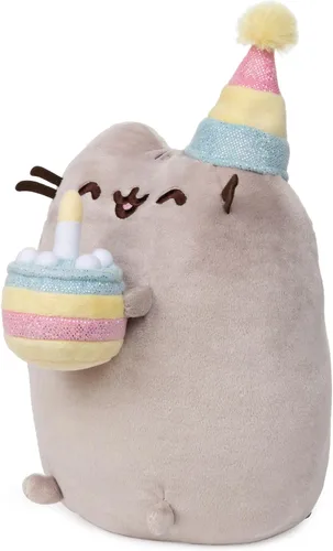 Vista 3 de GUND Pusheen - Gato de peluche de pastel de cumpleaños, 9.5 pulgadas