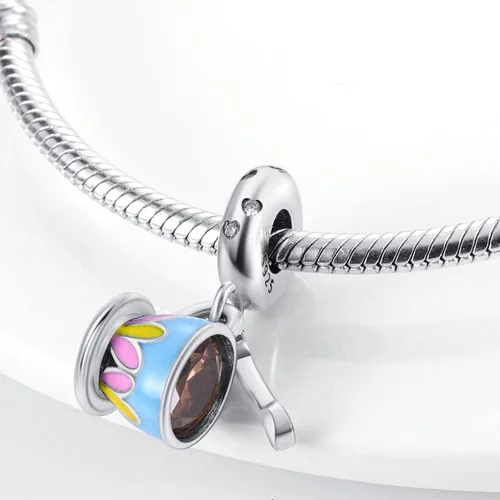 Vista 5 de Parmuz Charms for Bracelets 925 Sterling Silver summer travel Ocean Lucky charm beads Pendant Jewelry for Woman Mom