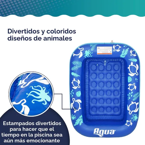 Vista 5 de Aqua Inflatable Tanning Pool Lounger, Premium Pool Float with Cupholders and Removeable Pillow for Relaxation and Fun