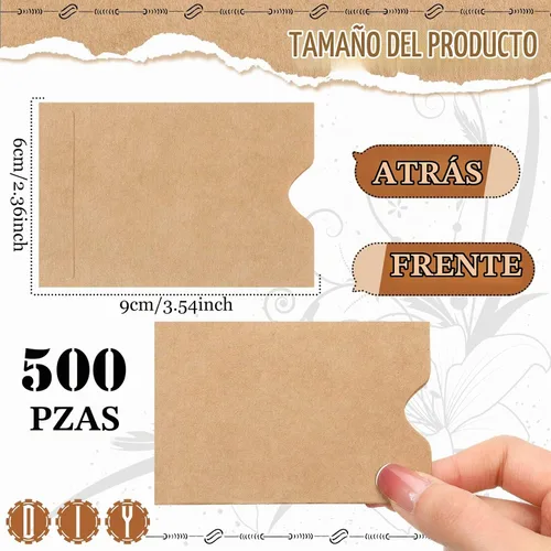 Vista 2 de Teling Paquete de 500 fundas para tarjetas de regalo de 2.4 x 3.5 sobres