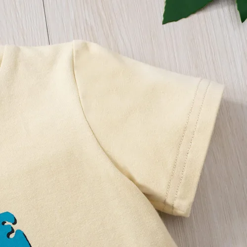 Vista 3 de Pudcoco Conjunto de camiseta de manga corta con letras y pantalones largos sólidos para el verano