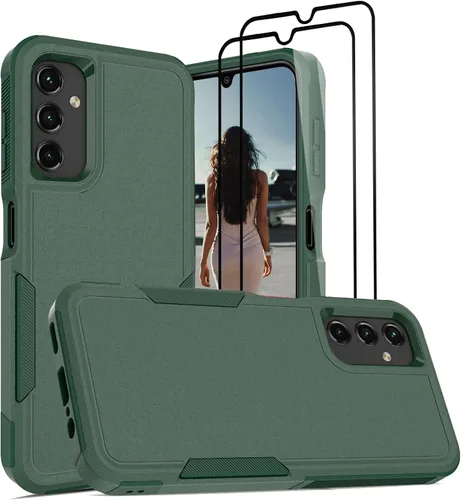 Vista 40 de Jeylly Funda compatible con Samsung Galaxy A12, Samsung Galaxy A12 con protector de pantalla de vidrio templado, protección contra caídas de grado
