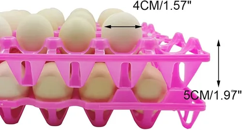 Vista 3 de Paquete de 6 bandejas de plástico para huevos de pollo para productos agrícolas, estantes para huevos, pato, 30 bandejas para poner huevos