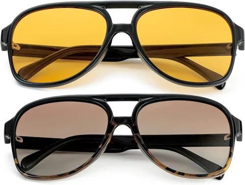 Vista 2 de NIDOVIX Gafas de sol polarizadas clásicas estilo aviador vintage para hombres y mujeres, marco grande, retro, de los años 70