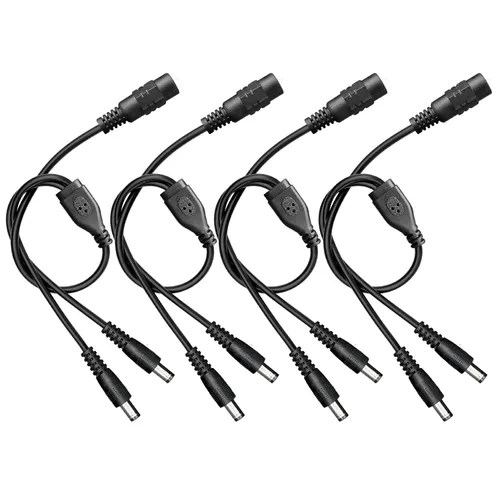 Vista 8 de 2 cables divisores de alimentación de CC de 1 a 2 vías, 1 conector hembra a 2 macho, enchufe de CC de 0.217 in x 0.083 in, adaptador de cable