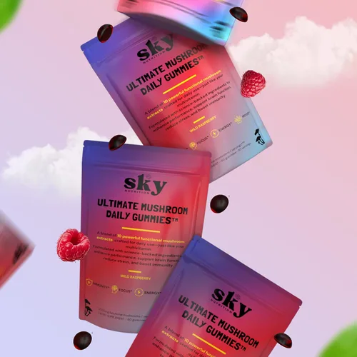 Vista 9 de SKY NUTRITION Gomitas de hongos – Suplemento de hongos adaptogénicos 10 en 1 para adultos – Melena de león, Reishi, Cordyceps, Chaga, cola de pavo