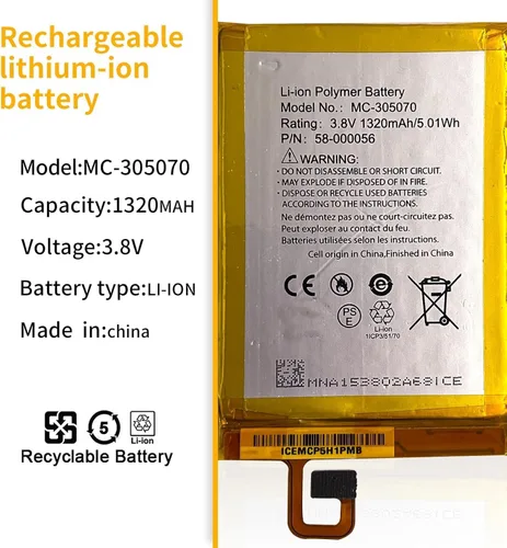 Vista 4 de 3.8V 5.01Wh 1320mAh MC-305070 58-000056 Replacement of Battery for E-Book,E-Reader (with 8 Pieces of Repair Tool)