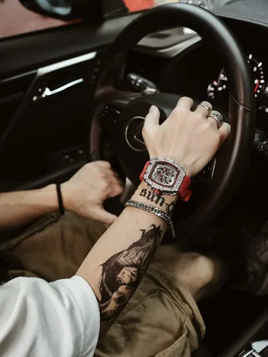Vista 2 de Tonneau - Relojes de vestir punk, únicos, para hombre, impermeables, analógicos, deportes, trabajo, hombre, reloj de pulsera luminosa de silicona, L