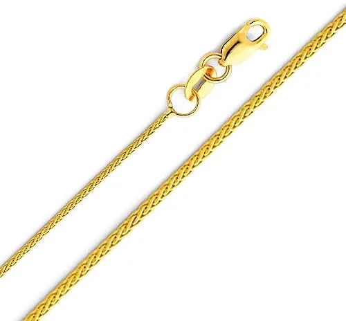 Vista 3 de GM Fine Jewelry 14k Yellow Gold Religious Saint Jude Thaddeus Medal Charm Pendant with 09mm Braided Wheat Chain Necklace