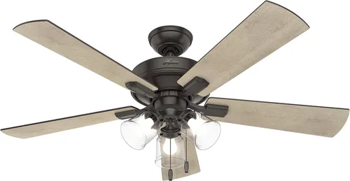 Vista 13 de Hunter - Ventilador de techo de interior de 52 pulgadas con luces LED y cadena de tracción, ventilador de techo de montaje estándar, 5 cuchillas