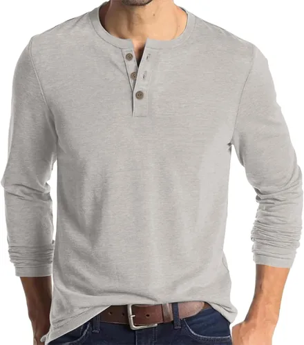 Vista 9 de Men's Casual Shirt, Button Down Long Sleeve Solid Dress Shirt Beach Vacation Shirts