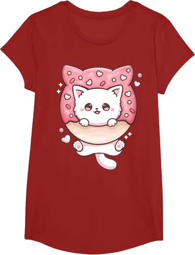 Vista 81 de Camiseta Kawaii Cat Donut Anime Lover Otaku, Negro