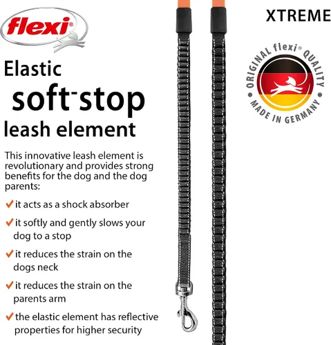 Vista 5 de Flexi Xtreme - Correa retráctil para perros de hasta 15 libras, color naranja y negro, extra pequeña, de 9.8 ft, para perros de hasta 15 libras, 33