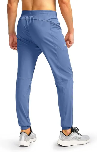 Vista 3 de G Gradual Pantalones deportivos para hombre con bolsillos con cremallera elásticos cónicos pantalones deportivos para hombre entrenamiento correr