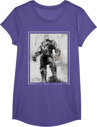 Vista 16 de Marvel Avengers Infinity War Thanos Sketch Graphic Camiseta Negro