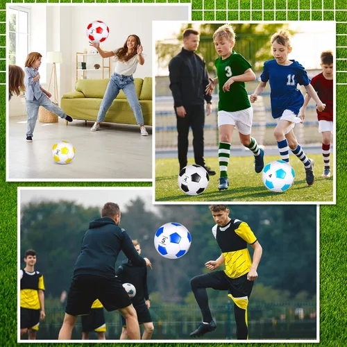 Vista 6 de HyDren 8 pelotas de fútbol a granel con bomba desinflada, tamaño oficial, pelota de fútbol deportiva para niños y adultos, juego para interiores