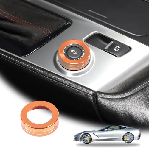 Vista 8 de Cubierta de perilla de modo de conducción para consola central de automóvil, ajuste para Chevrolet Corvette C7 2014-2019 aleación de aluminio