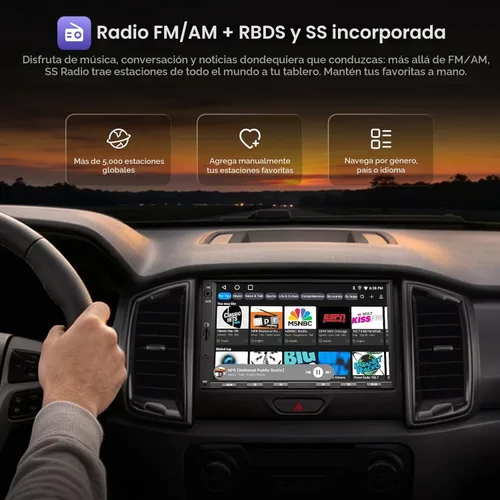 Vista 6 de ATOTO A5L - Estéreo de coche doble DIN Android de 7 pulgadas, CarPlay inalámbrico y Android Auto, conexión Wi-Fi/Bluetooth/USB, radio de coche