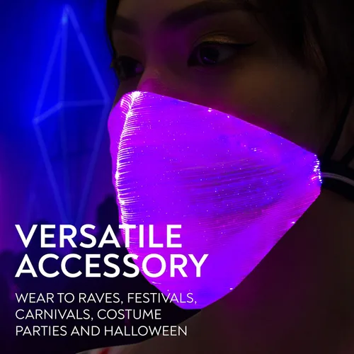 Vista 7 de Máscara de luz LED Rave EDM Halloween máscaras para hombres y mujeres