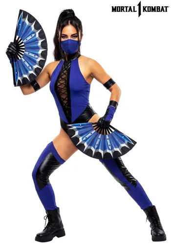 Vista 4 de Disfraz de Kitana para Mujer de Mortal Kombat Multicolor