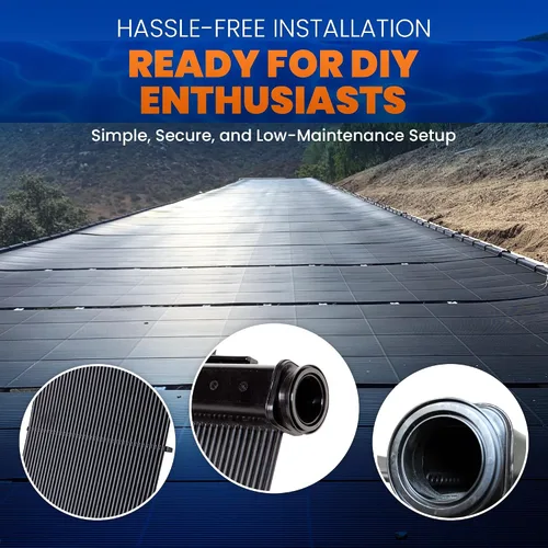Vista 3 de Kit de bricolaje de calentador solar de piscina de grado industrial, sistema de montaje superior sin tirantes de viento alto y máxima resistencia a