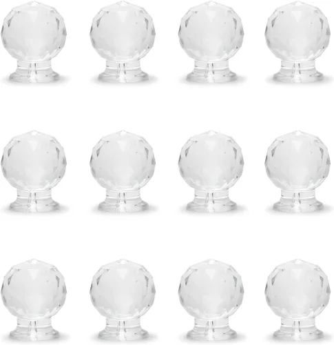 Vista 8 de MroMax 2 piezas de mango pequeño, perilla acrílica de diamante, mini perillas autoadhesivas, perilla de tamaño pequeño de 0.748 in de diámetro