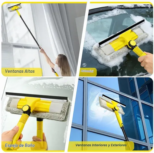 Vista 7 de Escobilla de ventana profesional con poste de extensión de 60