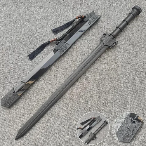 Vista 6 de High Strength Polypropylen Plastic Sword Ancient Style Embroidery Spring Sword with Sheath for Practice and Training