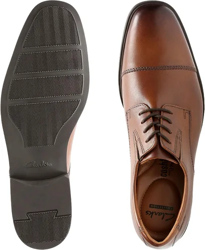 Vista 4 de Clarks - Zapato Tilden Cap Oxford para hombre, Marrón, 9