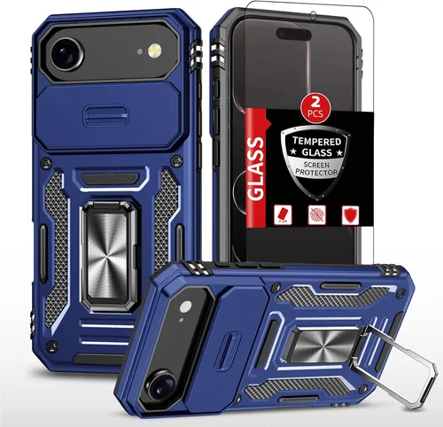 Vista 32 de Funda para iPhone 12 Pro Max con 2 protectores de pantalla, cubierta deslizante integrada para cámara para 12Pro Max, funda para teléfono