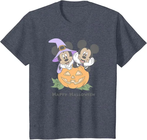 Vista 48 de Disney Mickey and Friends Halloween Pumpkin Mickey & Minnie Camiseta Blanco