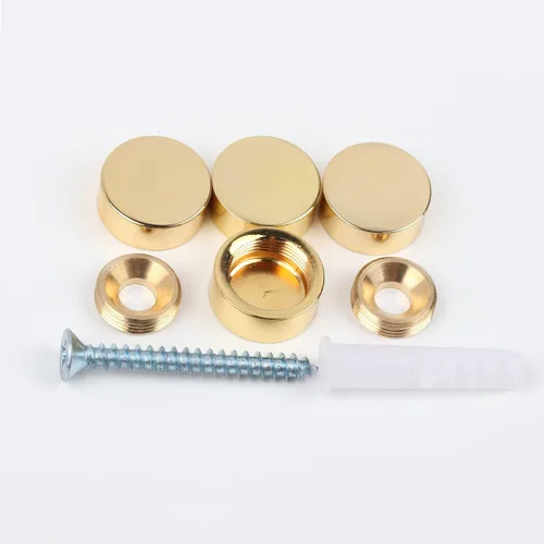 Vista 6 de TOPNIKE - Tornillos de espejo, clavos decorativos de latón para espejo, 0.6 pulgadas, oro pulido, paquete de 4
