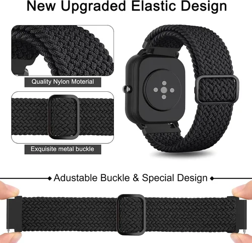 Vista 3 de Amzpas Correas de repuesto para Amazfit GTS 2 Mini/GTS 2e/GTS 2/Amazfit GTS 3/GTS 4/GTS 4 Mini, paquete de 2 correas de reloj inteligente ajustables